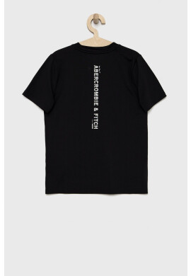 Abercrombie & Fitch Детска тениска в черно с принт - Pepit.bg