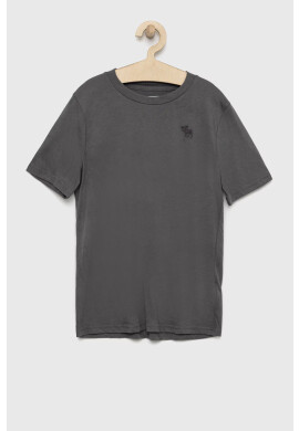 Abercrombie & Fitch Детска тениска в сиво с изчистен дизайн - Pepit.bg