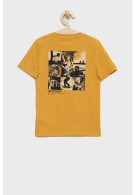 Abercrombie & Fitch Детска тениска в жълто с принт - Pepit.bg