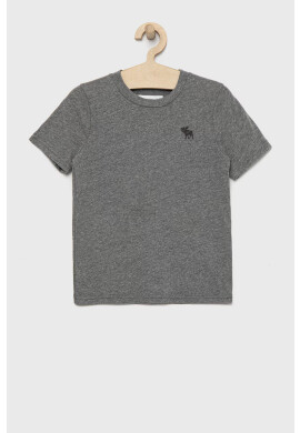 Abercrombie & Fitch Детска тениска в сиво с апликация - Pepit.bg