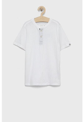 Abercrombie & Fitch Детска тениска в бяло с изчистен дизайн - Pepit.bg