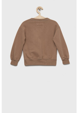 Abercrombie & Fitch Детски суичър в кафяво с изчистен дизайн - Pepit.bg