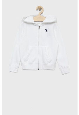 Abercrombie & Fitch Детски суичър в бяло с изчистен дизайн - Pepit.bg