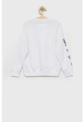 Abercrombie & Fitch Детски суичър в бяло с изчистен дизайн - Pepit.bg