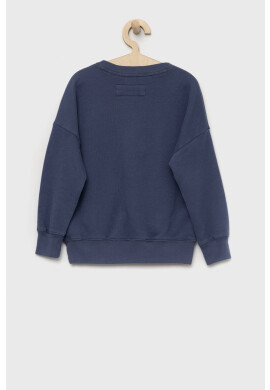 Abercrombie & Fitch Детски суичър в тъмносиньо с изчистен дизайн - Pepit.bg