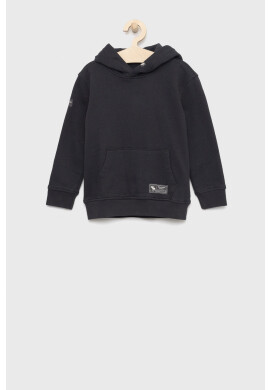 Abercrombie & Fitch Детски суичър в черно с качулка с изчистен дизайн - Pepit.bg