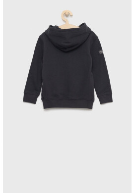 Abercrombie & Fitch Детски суичър в черно с качулка с изчистен дизайн - Pepit.bg