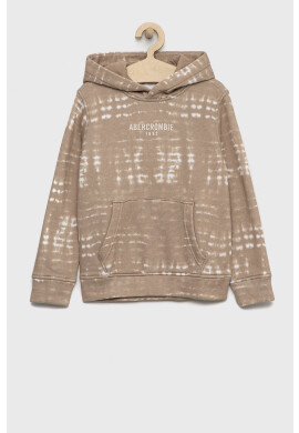 Abercrombie & Fitch Детски суичър в бежово с качулка - Pepit.bg