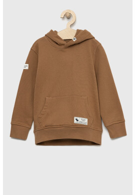 Abercrombie & Fitch Детски суичър в кафяво с качулка с апликация - Pepit.bg