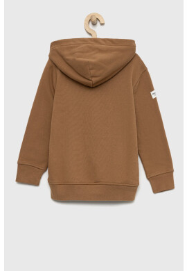 Abercrombie & Fitch Детски суичър в кафяво с качулка с апликация - Pepit.bg