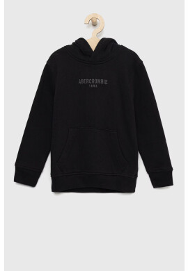 Abercrombie & Fitch Детски суичър в тъмносиньо с качулка с изчистен дизайн - Pepit.bg