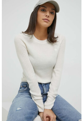 Abercrombie & Fitch Кашмирен пуловер дамски в бежово от лека материя - Pepit.bg