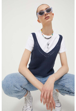 Abercrombie & Fitch Памучен топ в тъмносиньо - Pepit.bg