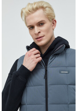 Abercrombie & Fitch Пухен елек мъжки в сиво с преходна изолация - Pepit.bg