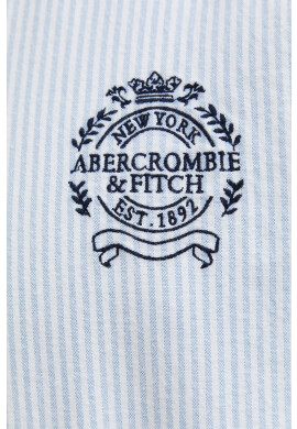 Abercrombie & Fitch Риза мъжка в синьо със стандартна кройка с яка с копче - Pepit.bg