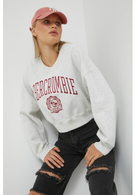 Abercrombie & Fitch Суичър в сиво с апликация - Pepit.bg