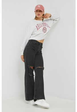 Abercrombie & Fitch Суичър в сиво с апликация - Pepit.bg