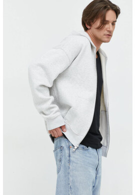 Abercrombie & Fitch Суичър в сиво с качулка меланж на - Pepit.bg