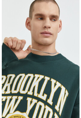 Abercrombie & Fitch Суичър в зелено с принт - Pepit.bg