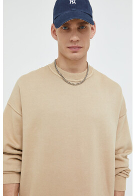 Abercrombie & Fitch Суичър в бежово с изчистен дизайн - Pepit.bg