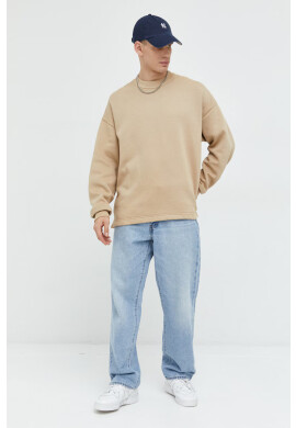 Abercrombie & Fitch Суичър в бежово с изчистен дизайн - Pepit.bg