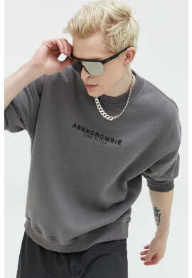 Abercrombie & Fitch Суичър в сиво с апликация - Pepit.bg
