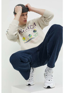 Abercrombie & Fitch Суичър в бежово с принт - Pepit.bg