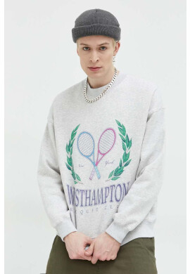 Abercrombie & Fitch Суичър в сиво с принт - Pepit.bg
