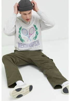 Abercrombie & Fitch Суичър в сиво с принт - Pepit.bg