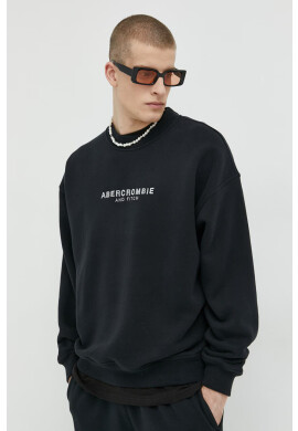 Abercrombie & Fitch Суичър в черно с апликация - Pepit.bg