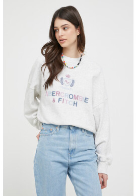 Abercrombie & Fitch Суичър в сиво с апликация - Pepit.bg