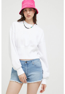 Abercrombie & Fitch Суичър в бяло с изчистен дизайн - Pepit.bg