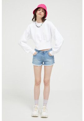 Abercrombie & Fitch Суичър в бяло с изчистен дизайн - Pepit.bg