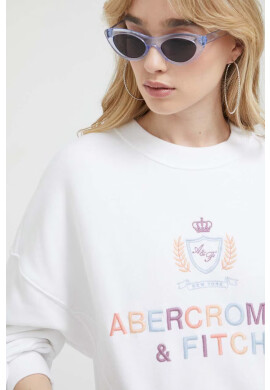 Abercrombie & Fitch Суичър в бяло с апликация - Pepit.bg
