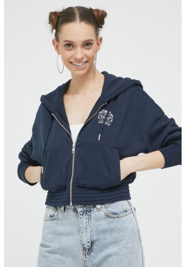 Abercrombie & Fitch Суичър в тъмносиньо с качулка с апликация - Pepit.bg