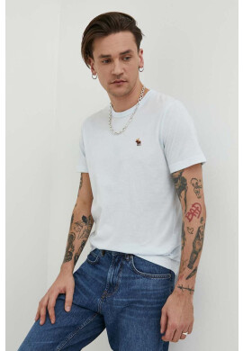 Abercrombie & Fitch Тениска в синьо с изчистен дизайн - Pepit.bg