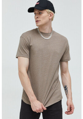 Abercrombie & Fitch Тениска в кафяво с изчистен дизайн - Pepit.bg