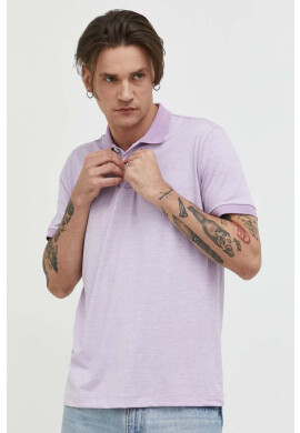 Abercrombie & Fitch Тениска с яка в лилаво меланж на - Pepit.bg