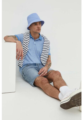 Abercrombie & Fitch Тениска с яка в синьо меланж на - Pepit.bg