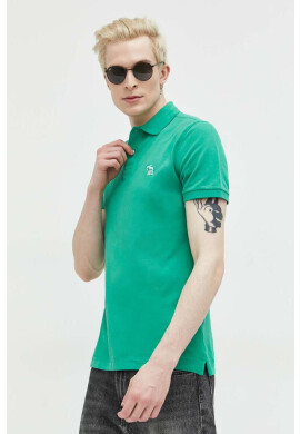 Abercrombie & Fitch Тениска с яка в зелено с апликация - Pepit.bg