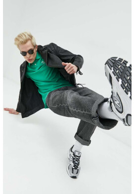 Abercrombie & Fitch Тениска с яка в зелено с апликация - Pepit.bg