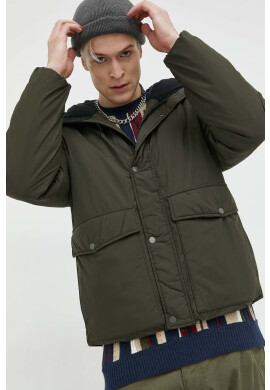 Abercrombie & Fitch Яке в зелено със зимна изолация с уголемена кройка - Pepit.bg