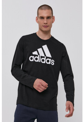 adidas Блуза с дълги ръкави GV5274 мъжка в черно с принт - Pepit.bg