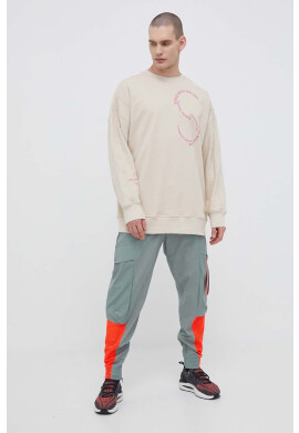 adidas by Stella McCartney Памучен суичър в бежово с принт - Pepit.bg