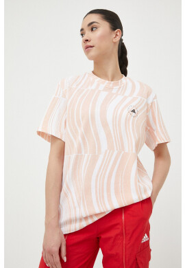 adidas by Stella McCartney Памучна тениска в оранжево - Pepit.bg