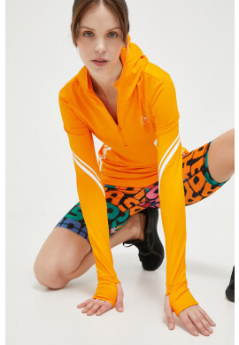 adidas by Stella McCartney Суичър за джогинг TruePace в жълто с качулка с принт - Pepit.bg