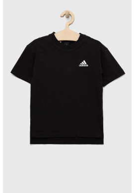 adidas Детска памучна тениска в черно с принт - Pepit.bg