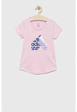 adidas Детска памучна тениска в розово - Pepit.bg