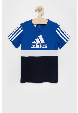 adidas Детска памучна тениска в бяло с принт - Pepit.bg