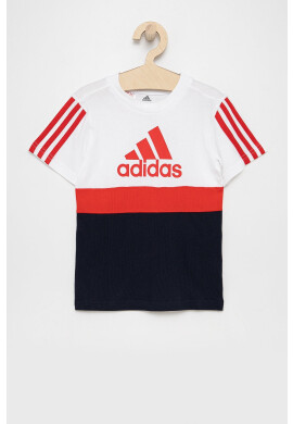 adidas Детска памучна тениска в лилаво с принт - Pepit.bg